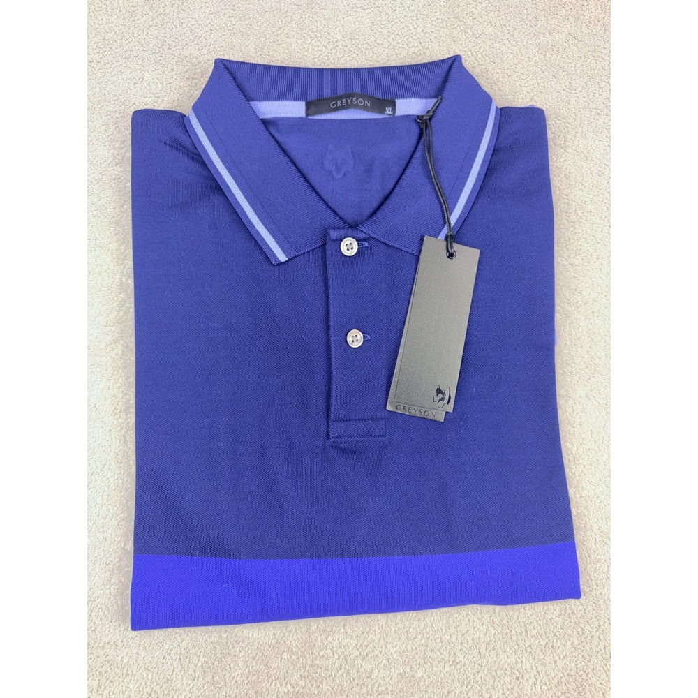 Greyson Taconic Polo Shirt Mens XL Blue‎ Colorblock Tipped Collar PT5784 NEW